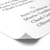 Elegantes Magnolia Weißes Alphabetisches Seekarte Poster (Ecke)