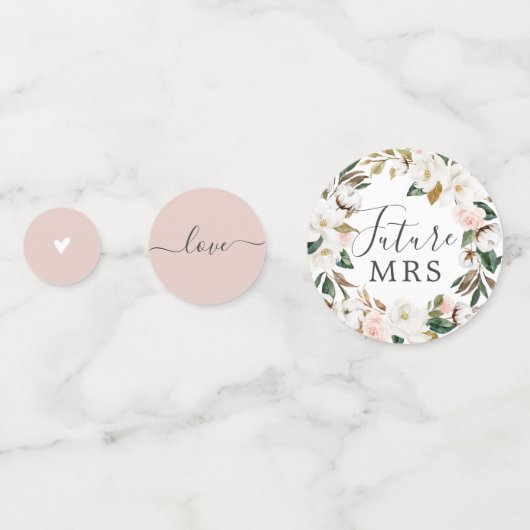 Elegantes Magnolia Weißes Brautparty Konfetti (Rückseiten)