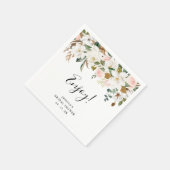 Elegantes Magnolias & Cotton Brautparty Napkins Serviette (Ecke)