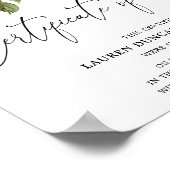 Elegantes Magnolias- und Baumwollurkunde Poster (Ecke)