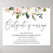 Elegantes Magnolias- und Baumwollurkunde Poster (Vorne)