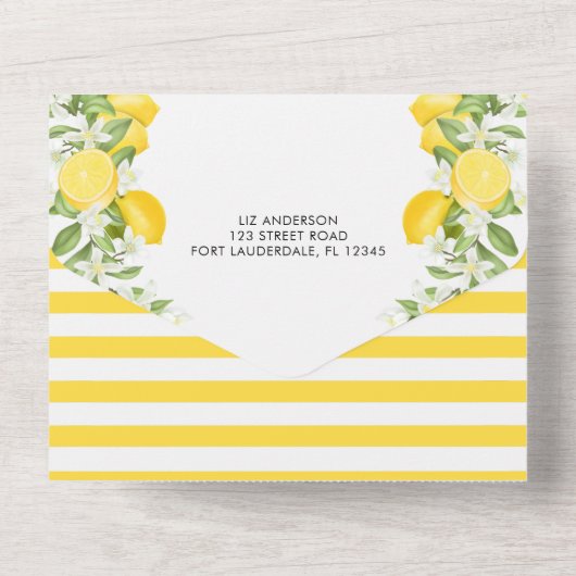 Elegantes Main Squeeze Brautparty All In One Einladung (Rückseite)