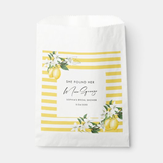 Elegantes Main Squeeze Brautparty Geschenktütchen (Vorderseite)