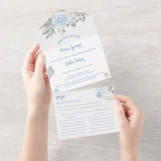 Elegantes Main Squeeze Winter Brautparty All In One Einladung (Abreißen)