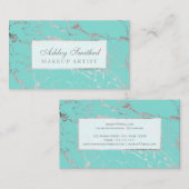 Elegantes Make-up des modernen silbernen Visitenkarte (Vorne/Hinten)