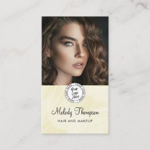 Elegantes Make-up-Foto-Logo-QR-Code-Social-Icon  Visitenkarte