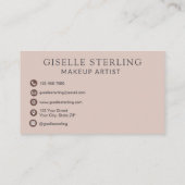 Elegantes Makeup Artist Blush Pink Script Visitenkarte (Rückseite)