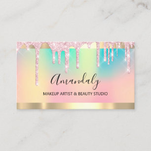 Elegantes Makeup-Künstlerhair-Salon-Holograph Visitenkarte