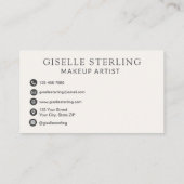 Elegantes Makeup-Künstlerneutrales Beige-Script Visitenkarte (Rückseite)