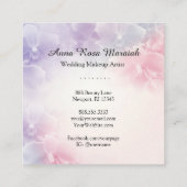 *~* Elegantes Makro-Foto Rosa Lavendel-Blume Quadratische Visitenkarte (Rückseite)