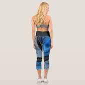 Elegantes Malachite Gold Herz Muster Capri Leggings (Rückseite)