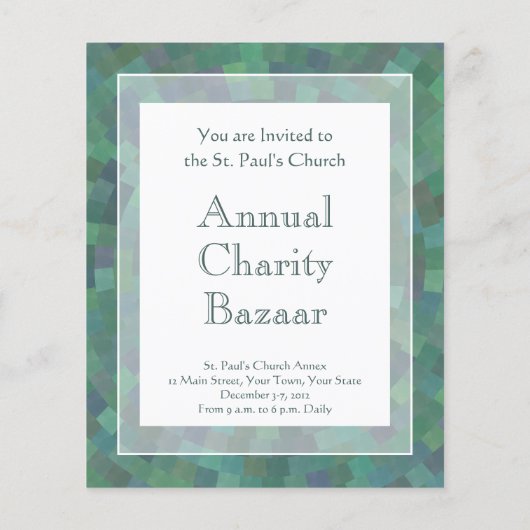 Elegantes Malachite Green Geometric Muster Flyer (Hinten)