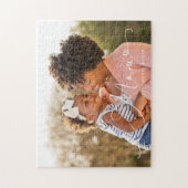 Elegantes Mama Script Overlay Mother's Day Foto Puzzle (Vertikal)
