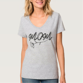 Elegantes "MAMA"-Skript mit Blume-Design T-Shirt