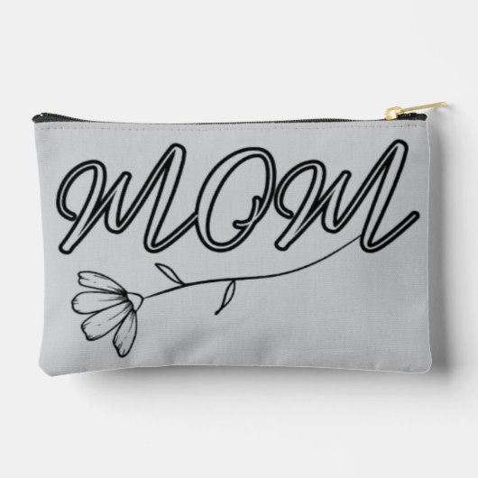 Elegantes "MAMA"-Skript mit Blume-Design Zubehörtasche (Rückseite)