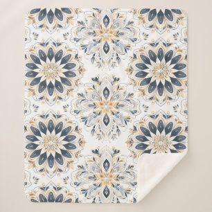 Elegantes Mandala Gold Navy Sherpadecke