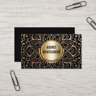 Elegantes Mandala-Goldschwarzes Boho des Visitenkarte