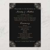 Elegantes Mandala-Indisch-Schwarzes Boho-Hochzeits Programm (Vorderseite)