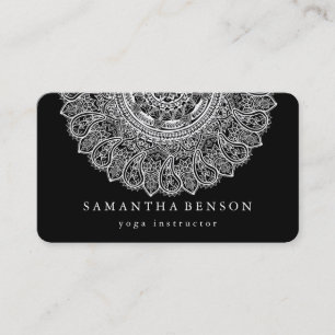 Elegantes Mandala-Lotusblumen-Logo Yoga-Trainer Visitenkarte