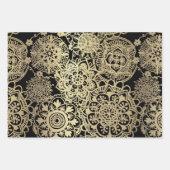 Elegantes Mandala Muster Lila Blue Black Geschenkpapier Set (Vorderseite 3)