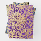 Elegantes Mandala Muster Lila Blue Black Geschenkpapier Set (Beispiel)
