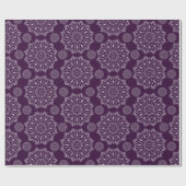 Elegantes Mandala-Muster lila Silberdiwali Geschenkpapier (Flach)