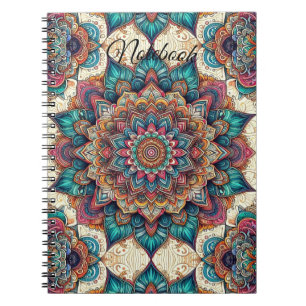 Elegantes Mandala Spiral Foto Notebook Notizblock