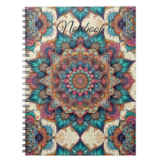 Elegantes Mandala Spiral Foto Notebook Notizblock (Vorderseite)