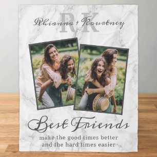 Elegantes Marble Best Friends Foto Fleece Blanket