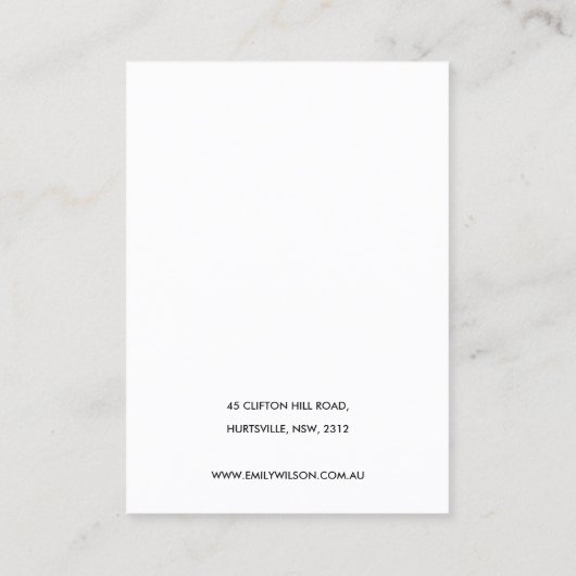 ELEGANTES MARBLE BLACK LOTUS EINFACHE EARRING-ANZE VISITENKARTE (Rückseite)