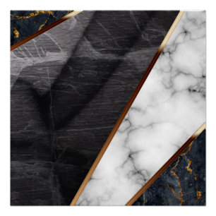 Elegantes Marble Collage Muster Poster
