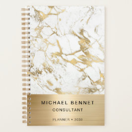 Elegantes Marble Gold Consultant Business Planer