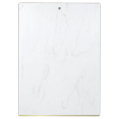 Elegantes Marble Handwriting Script Gold Monogram Klemmbrett (Rückseite)