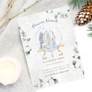 Elegantes Märchen Winterprinzessin Geburtstag Einladung