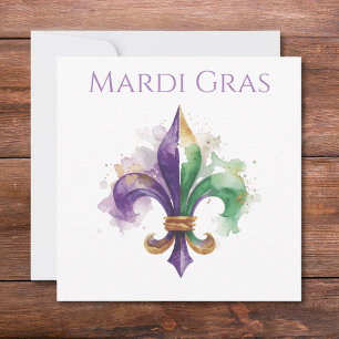 Elegantes Mardi Gras Aquarell Einladung