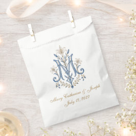 Elegantes Marian-Monogramm Katholische Hochzeit Geschenktütchen