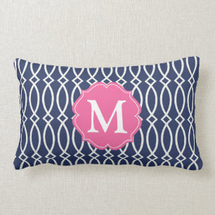 Elegantes Marine-Blau-modernes Gitter mit Lendenkissen