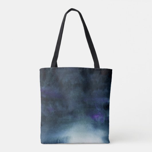 Elegantes Marine-Blau Ombre | Monogramm Tasche (Rückseite)