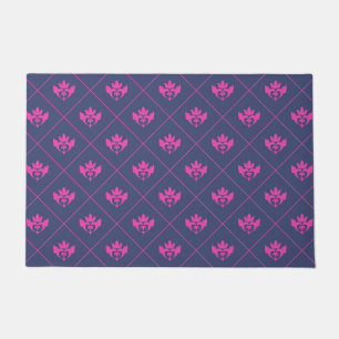 Elegantes Marine-Blau-Pink-Verzierungs-Muster Fußmatte