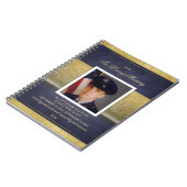 Elegantes Marine-Blau u. Golderinnerungsgast-Buch Notizblock (Linke Seite)