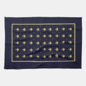 Elegantes Marine-Blau und Golddamast Handtuch (Horizontal)