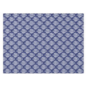 Elegantes Marine-Blau-und Weiß-Damast-Muster Tischdecke (Vorderseite (Horizontal))