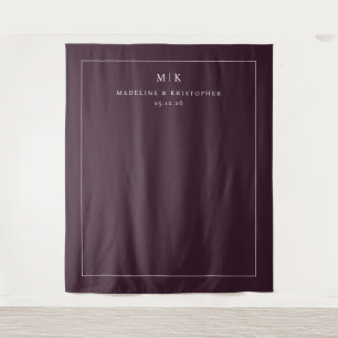 Elegantes, marine-rotes, minimalistisches typograf wandteppich