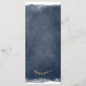 Elegantes Marine und Goldetzeichen-Menü Menükarte (Rückseite)