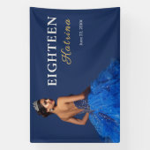 Elegantes Marineblaues 18. Banner (Vertikal)