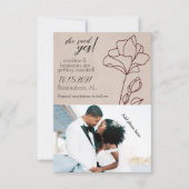 Elegantes marineblumenes Design Save The Date (Vorderseite)
