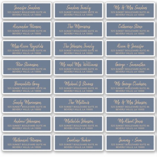 Elegantes Marineboldgold, individuelle Gästeschrif Aufkleber (Vorderseite)