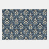 Elegantes Marinemodell und Elfenbeindamastelei Geschenkpapier Set (Vorderseite 3)