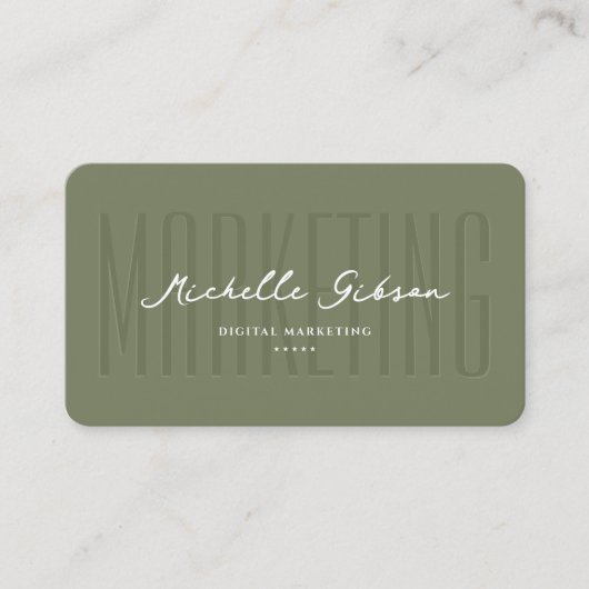 Elegantes Marketing Berufliche Größe Visitenkarte (Vorderseite)