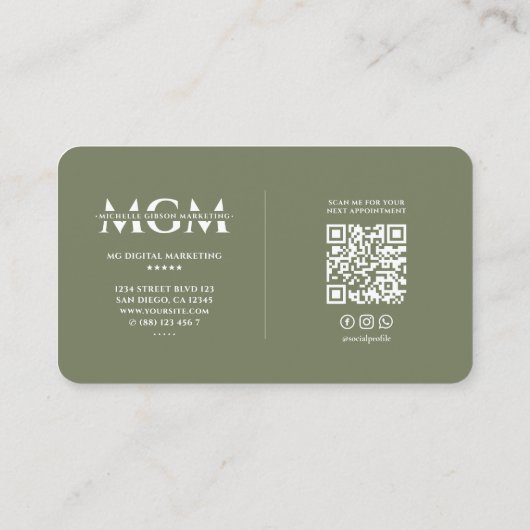 Elegantes Marketing Berufliche Größe Visitenkarte (Rückseite)